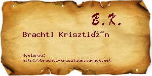 Brachtl Krisztián névjegykártya